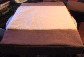 This bed is made with a Buckskin Faux Leather